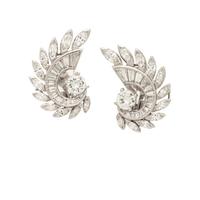 Diamond and Platinum Drop Earrings