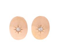 YELLOW GOLD AND DIAMOND EARCLIPS
