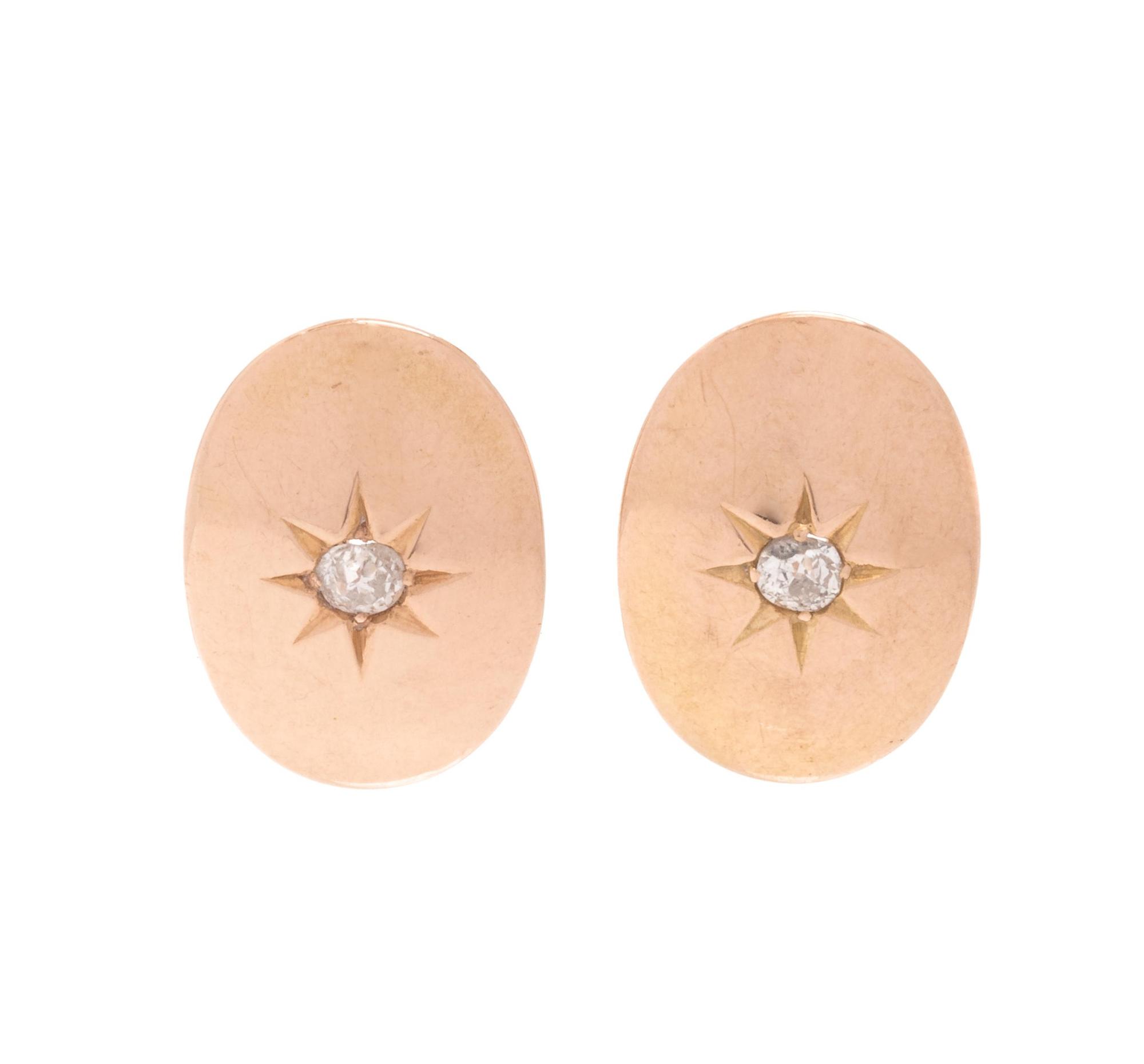 YELLOW GOLD AND DIAMOND EARCLIPS