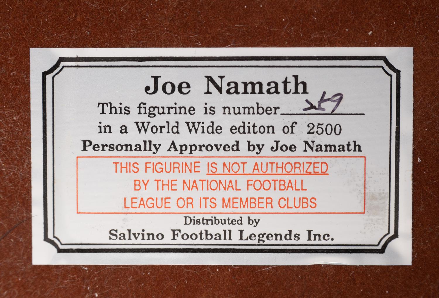 A Joe Namath Signed Autograph Salvino Figure,