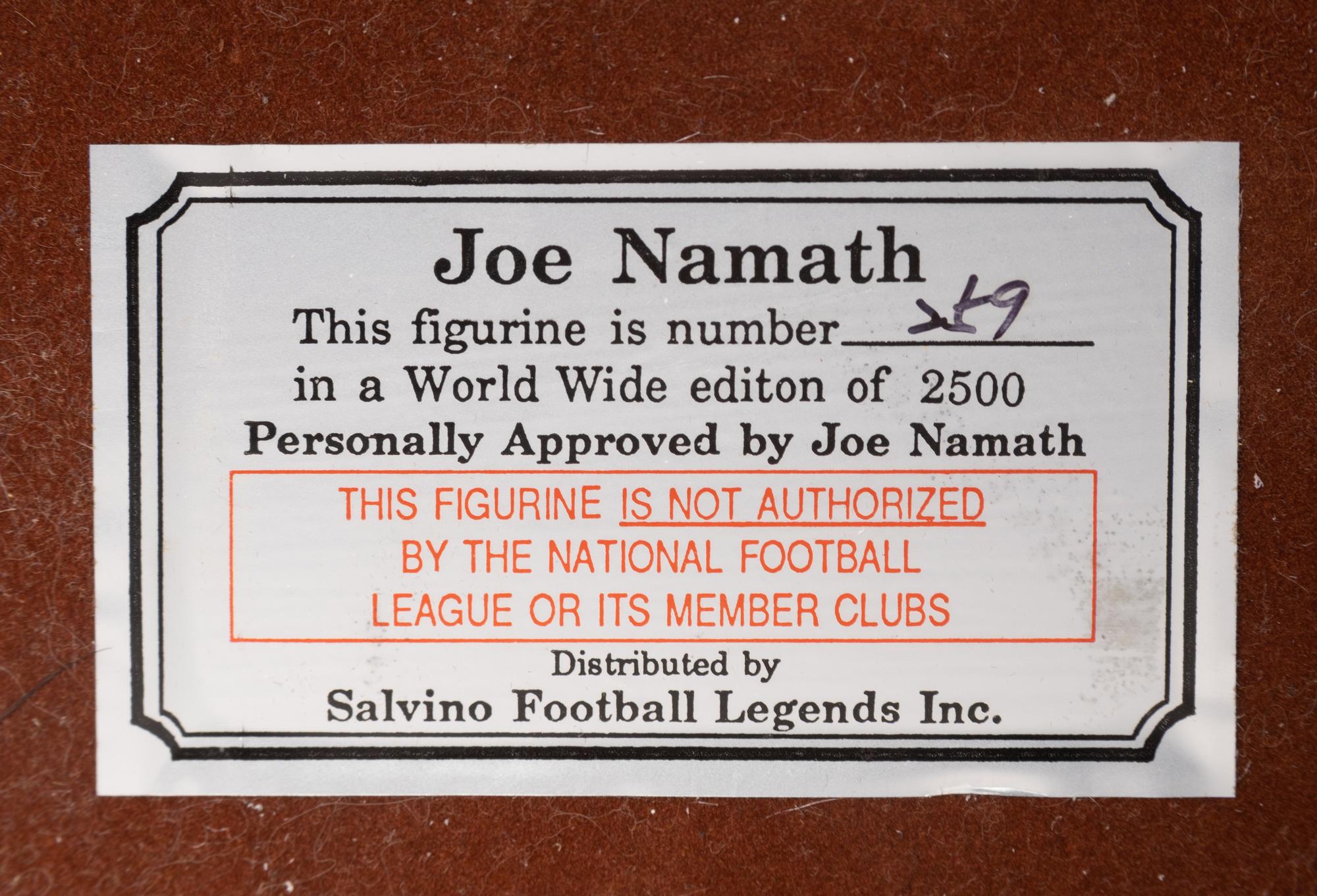 A Joe Namath Signed Autograph Salvino Figure,
