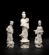 Three Blanc-de-Chine Porcelain Figures