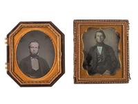 [EARLY PHOTOGRAPHY]. A group of 19 cased images, mostly daguerreotypes of young men, highlighted by portraits by Van Loan and Ennis Galleries, including: