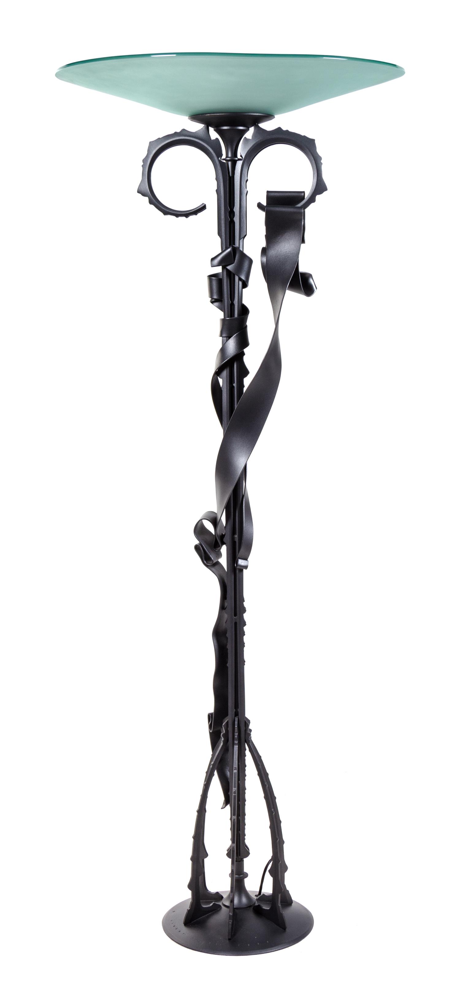 A Torchiere Floor Lamp, Albert Paley Height 74 1/2 inches.