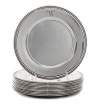 A Set of Twelve American Silver Bread Plates, Manchester Silver Co., Providence, RI, 20th Century, each with a reeded edge.
