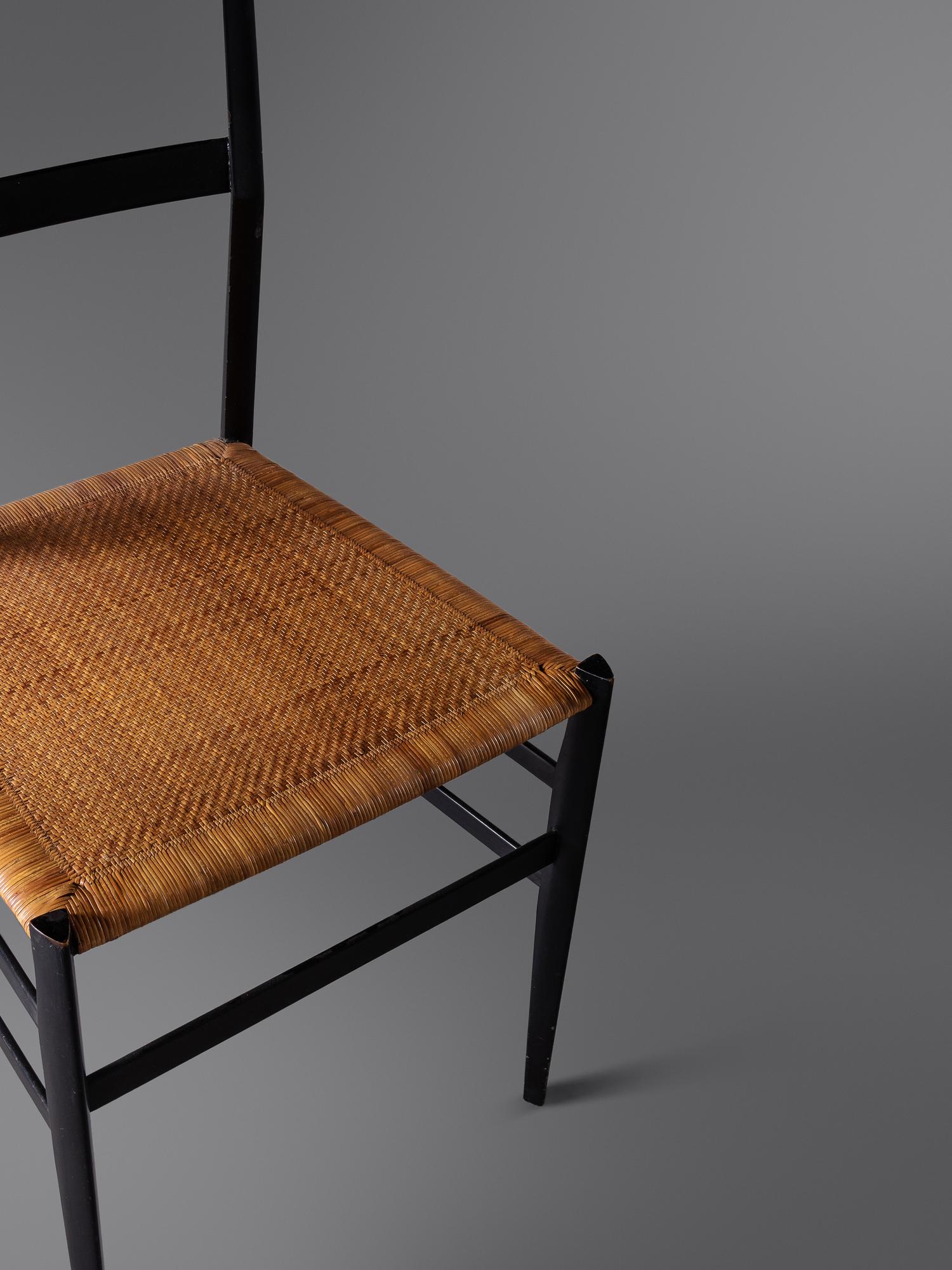 Set of Four 'Superleggera' Chairs, c. 1960 Cassina, Italy
