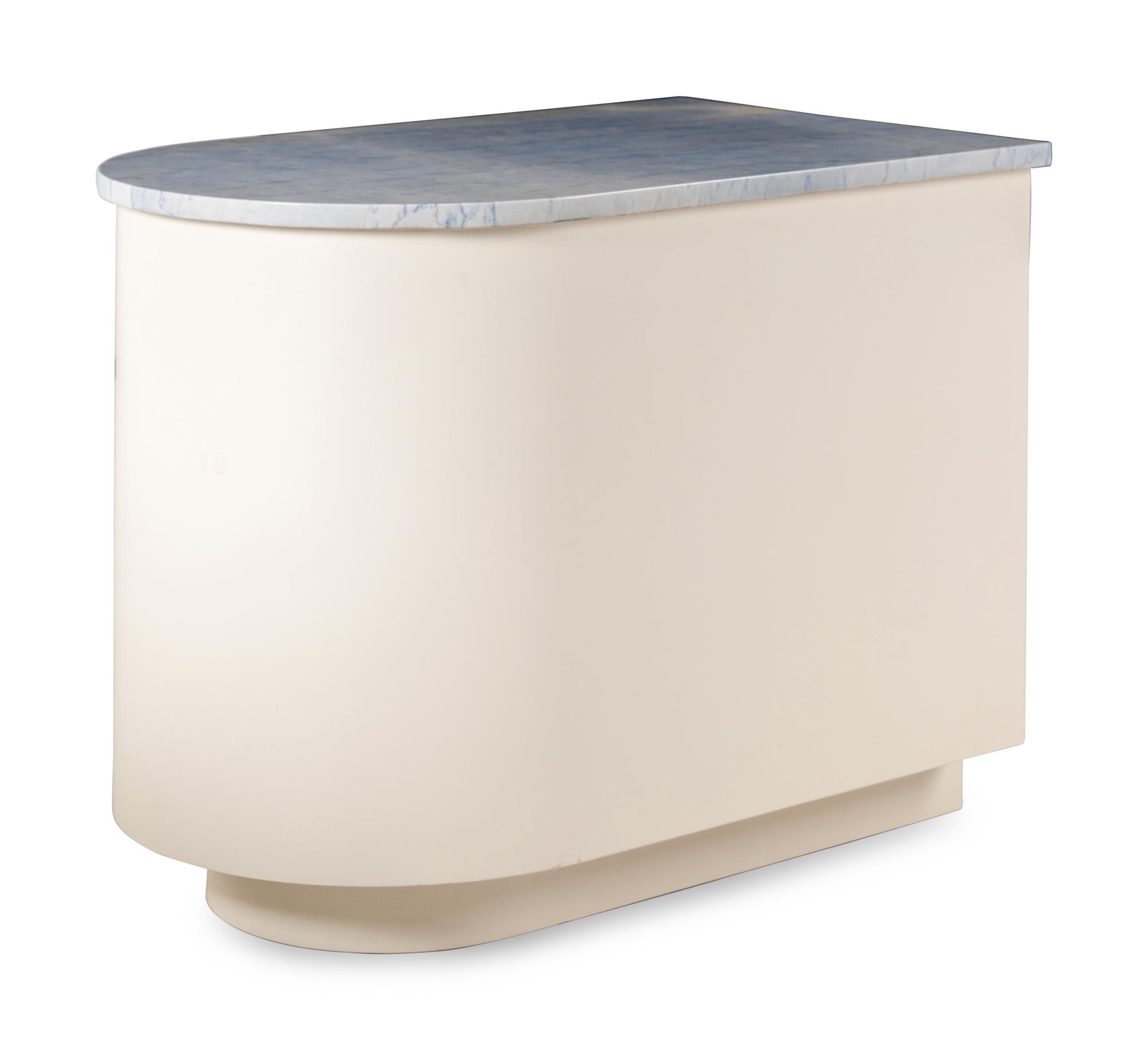A Pair of Contemporary Marble-Top Bedside Tables