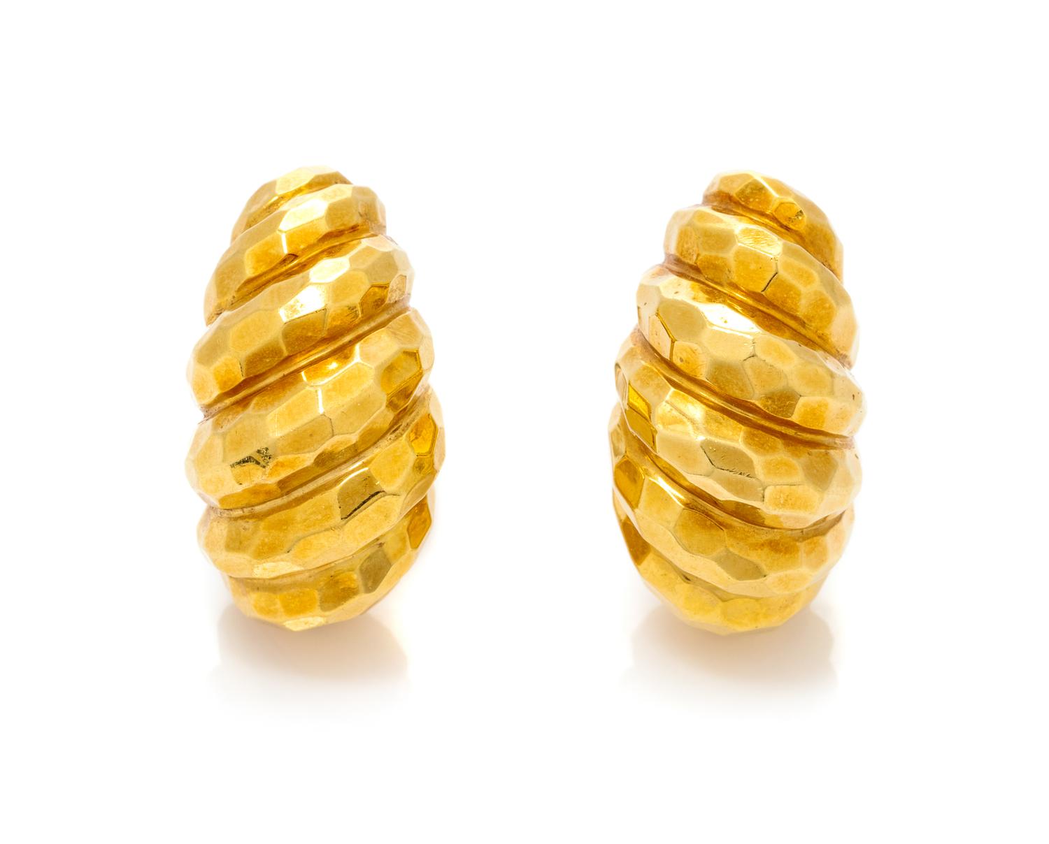 A Pair of 18 Karat Yellow Gold Earclips, Henry Dunay, 16.80 dwts.