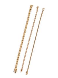 COLLECTION OF YELLOW GOLD BRACELETS