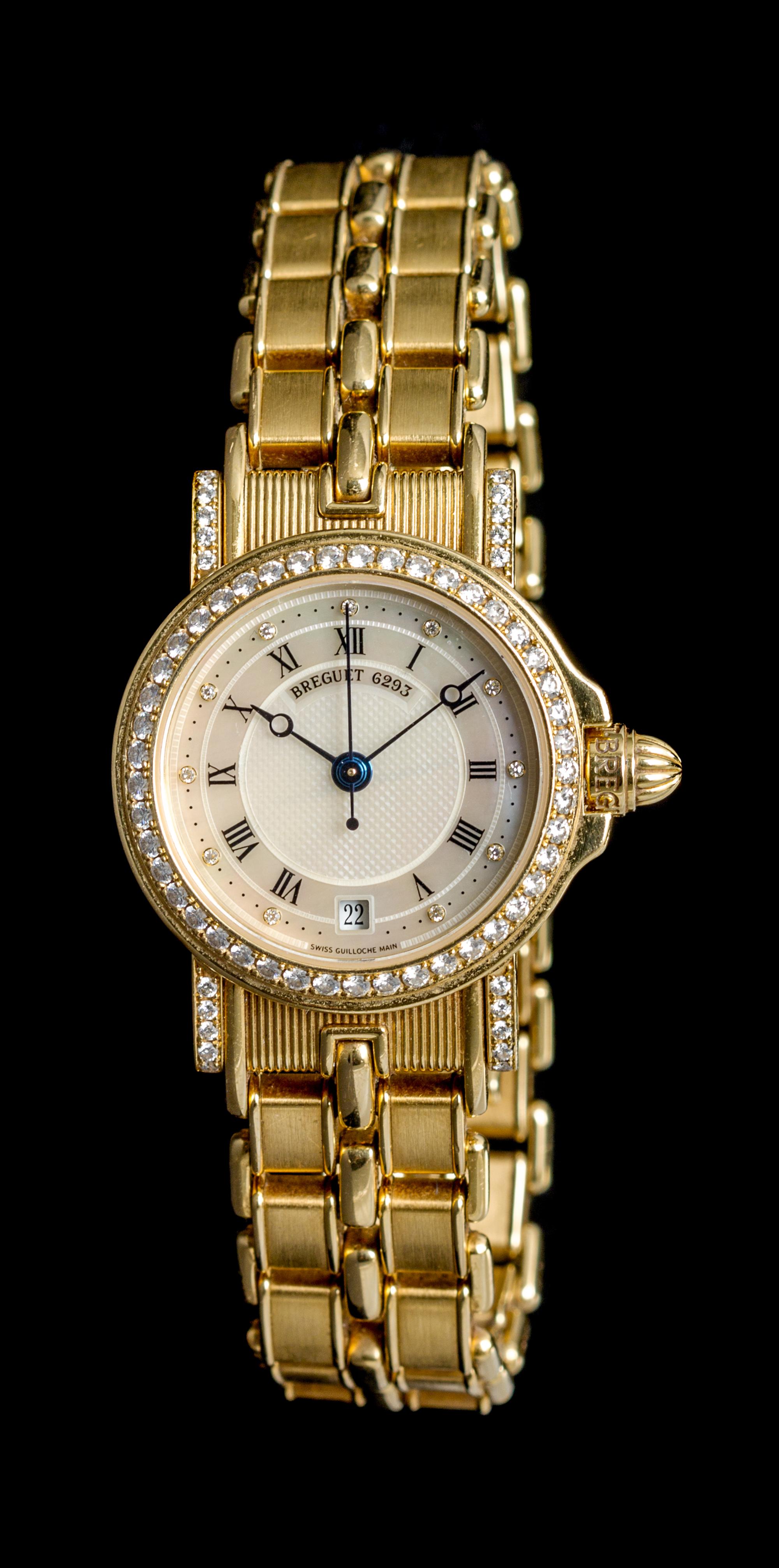 An 18 Karat Yellow Gold and Diamond Ref. 6293 "Horloger de la Marine" Wristwatch, Breguet,