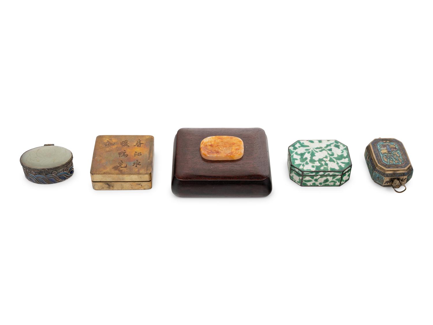 Five Chinese Covered Boxes