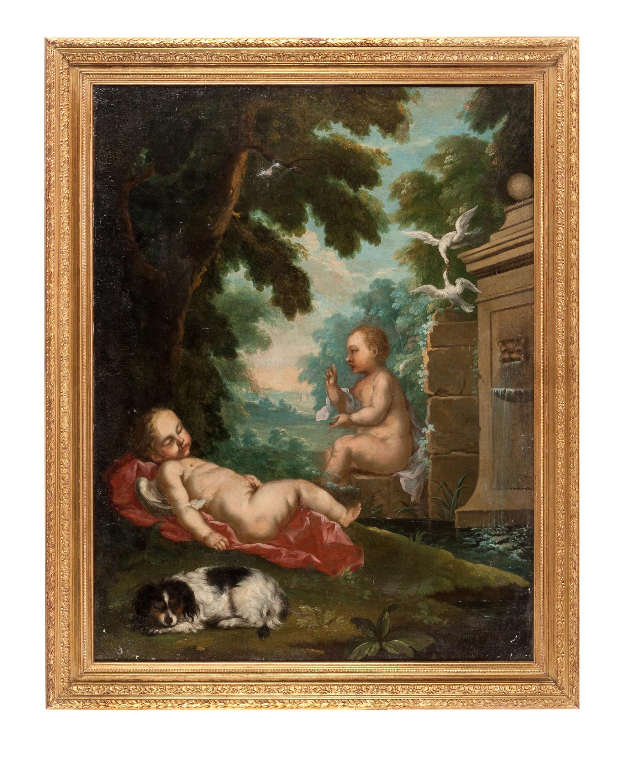 French School, (19th Century), Cherubs at Play and at Rest (two works)
