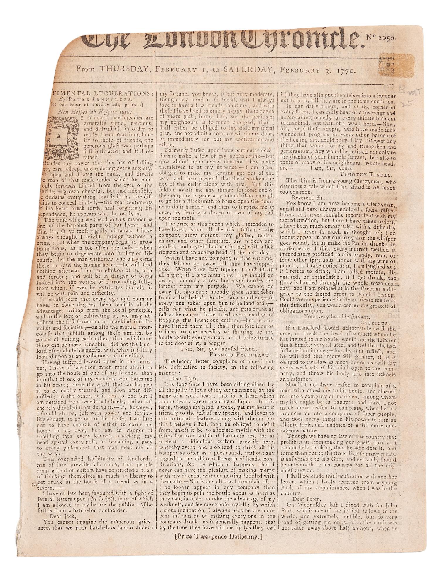[PERIODICALS]. A group of 13 nineteenth-century newspapers and publications, including The Emancipator and the Catholic newspaper of the Yankton Sioux.