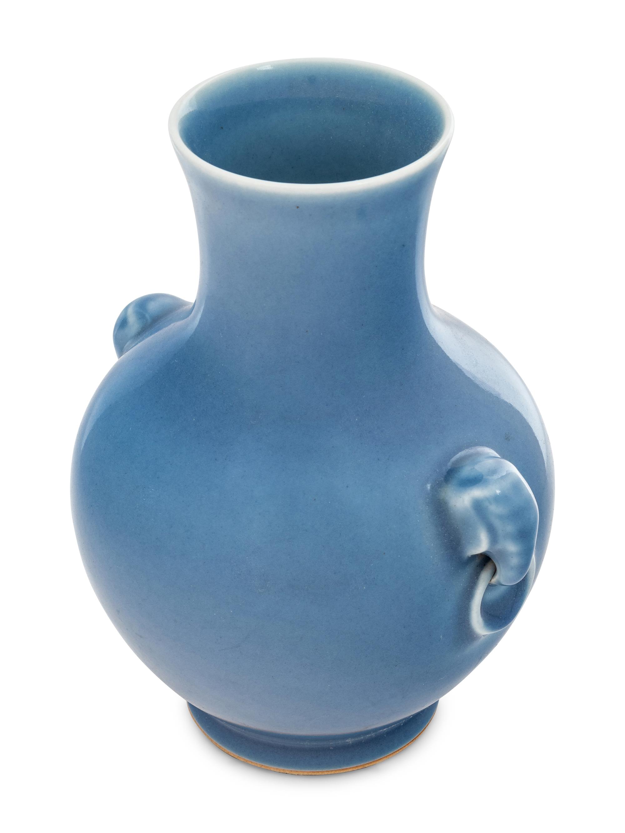 A Chinese Claire-de-Lune Glazed Porcelain Zun Vase