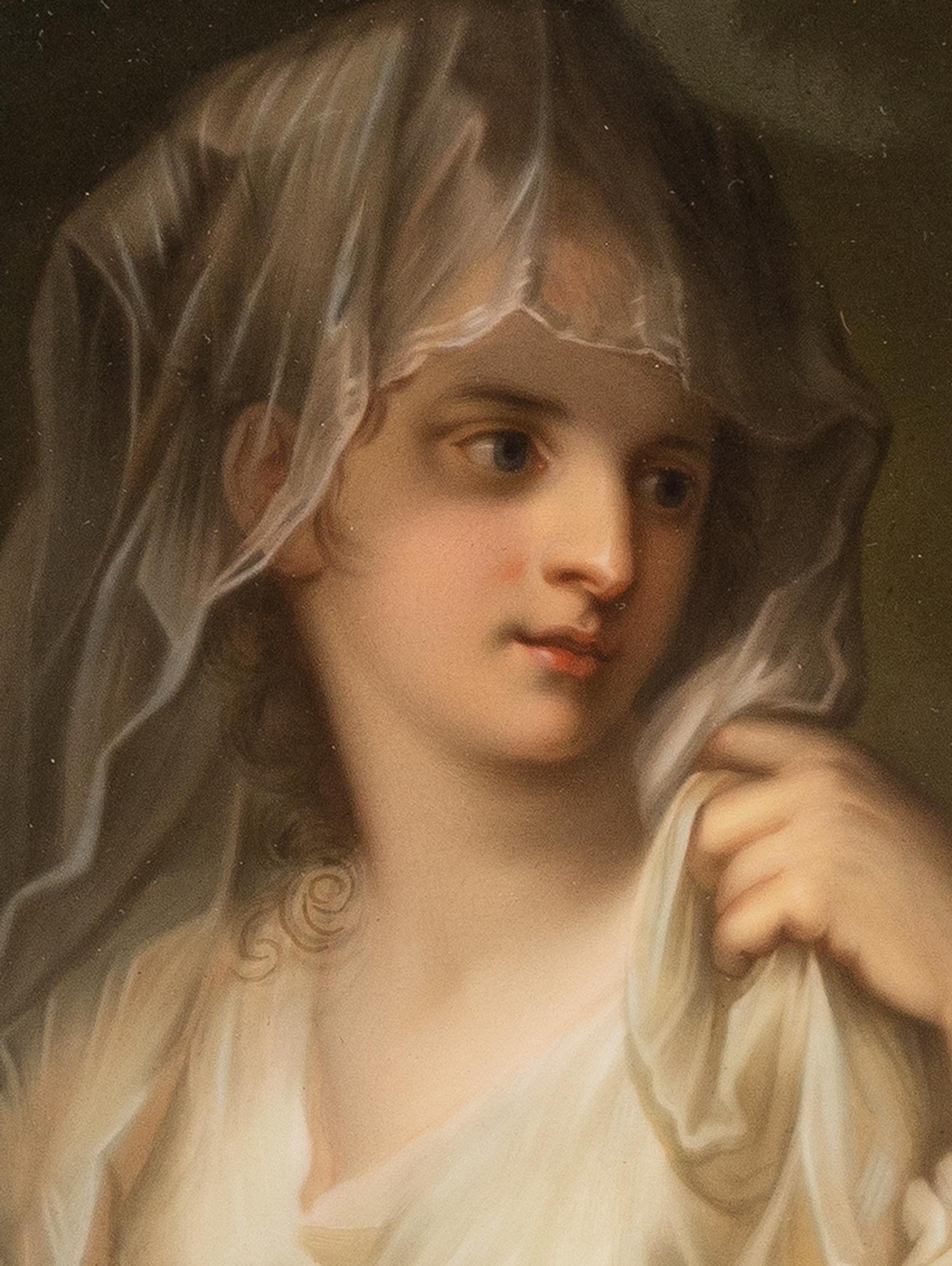 A Berlin (K.P.M.) Porcelain Plaque Depicting the Vestal Virgin After Angelica Kauffman