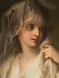 A Berlin (K.P.M.) Porcelain Plaque Depicting the Vestal Virgin After Angelica Kauffman