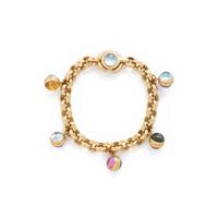 ITALIAN, YELLOW GOLD AND MULTIGEM BRACELET