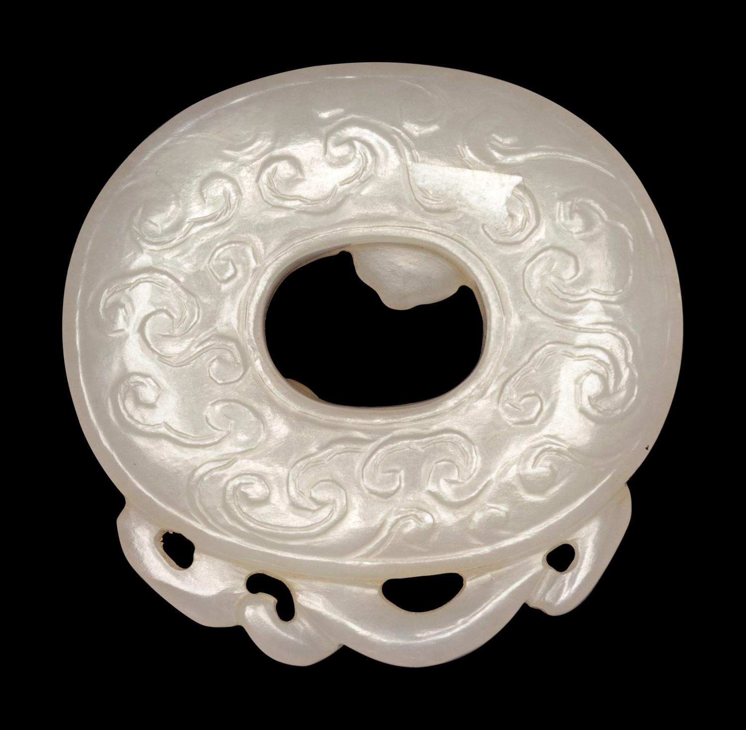 A White Jade 'Chilong' Bi Pendant