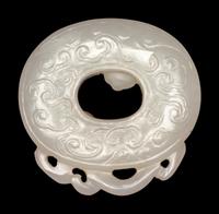 A White Jade 'Chilong' Bi Pendant