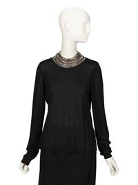Chanel, Cashmere Shirt with Removable Metal Mesh Scarf