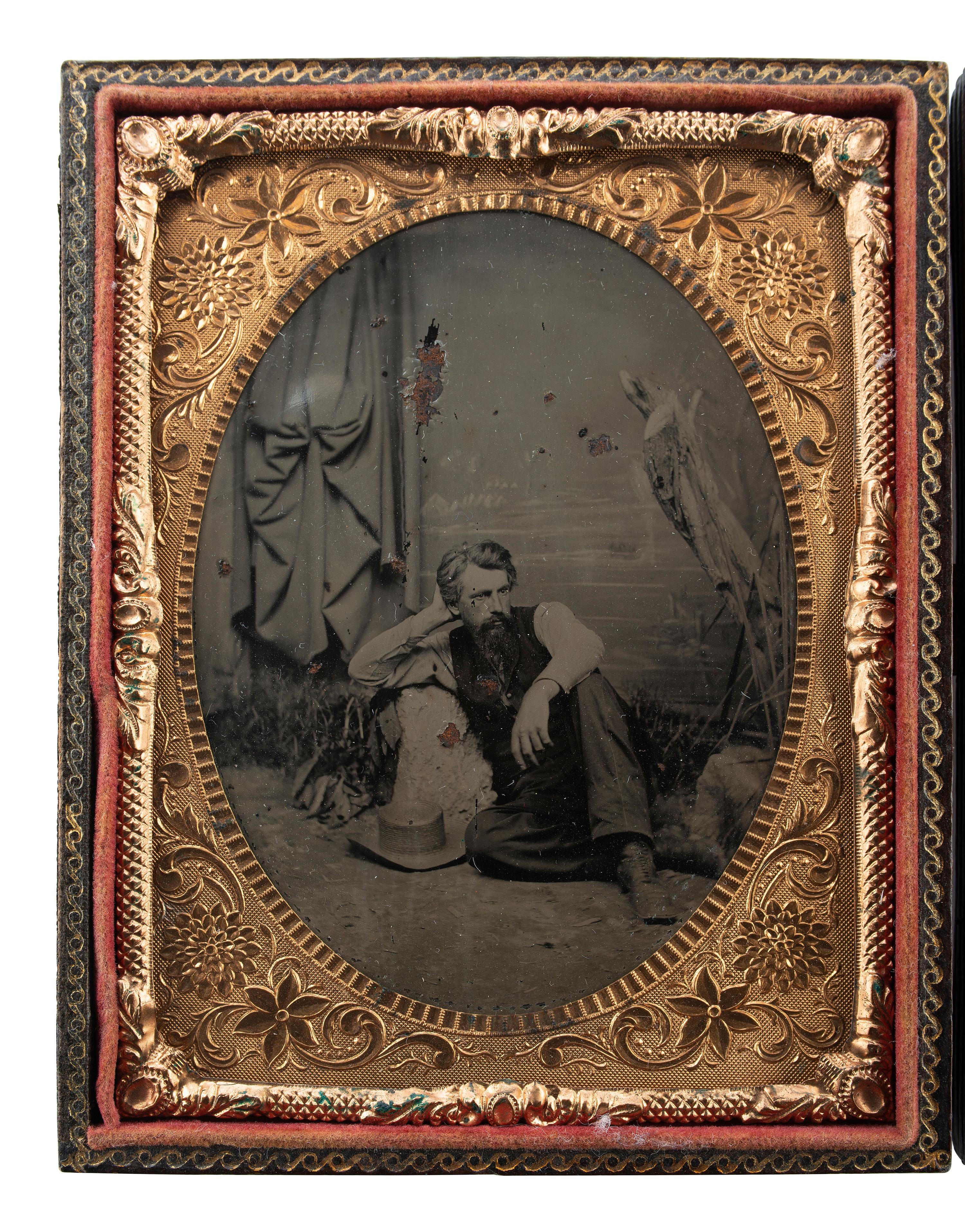 [CIVIL WAR] -- [WESTERN EXPANSION]. Quarter plate tintype of Andrew Joseph Russell (1830-1902), noted Civil War and Union Pacific Railroad photographer.