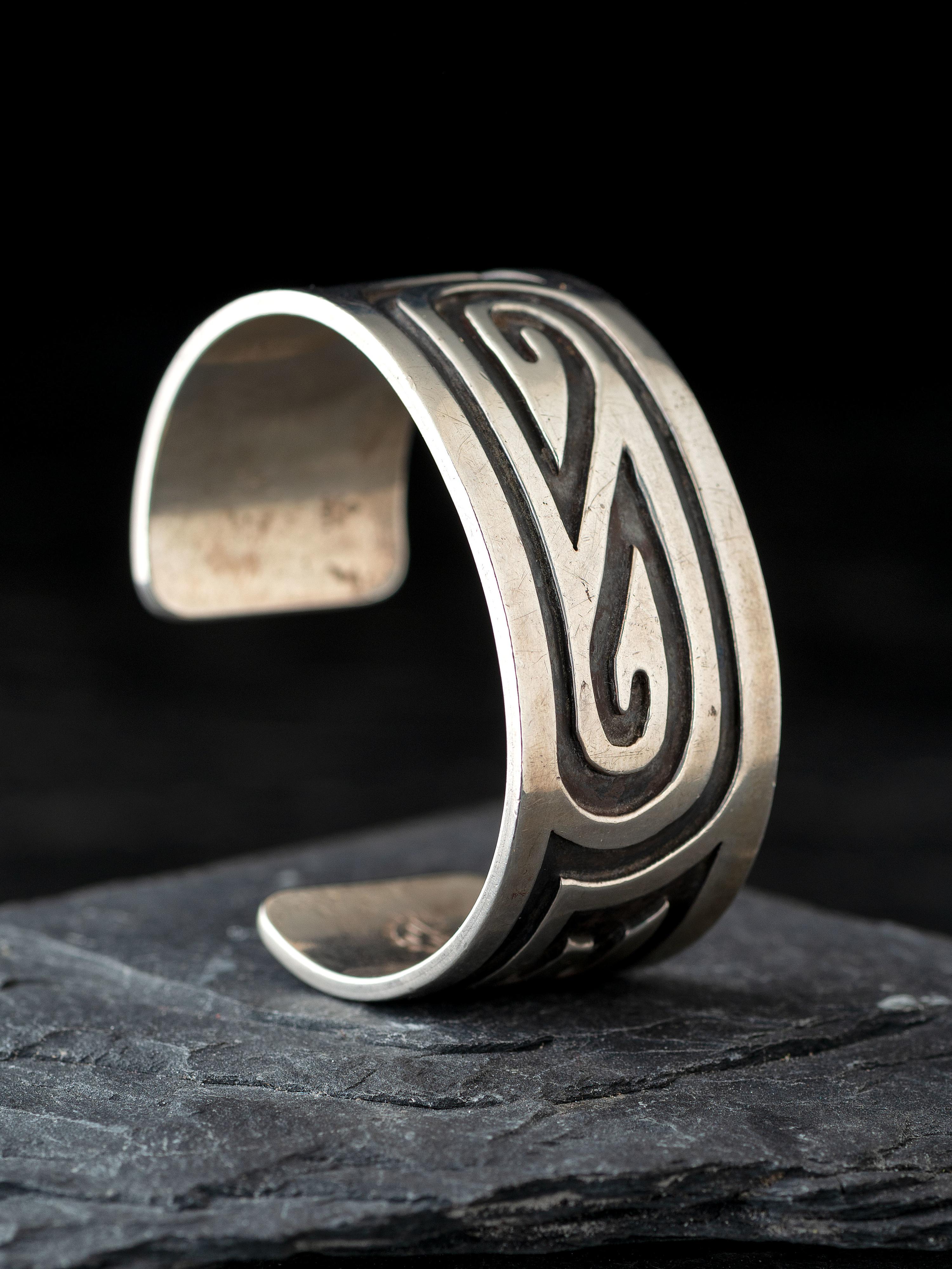 Silver Overlay Cuff Bracelet