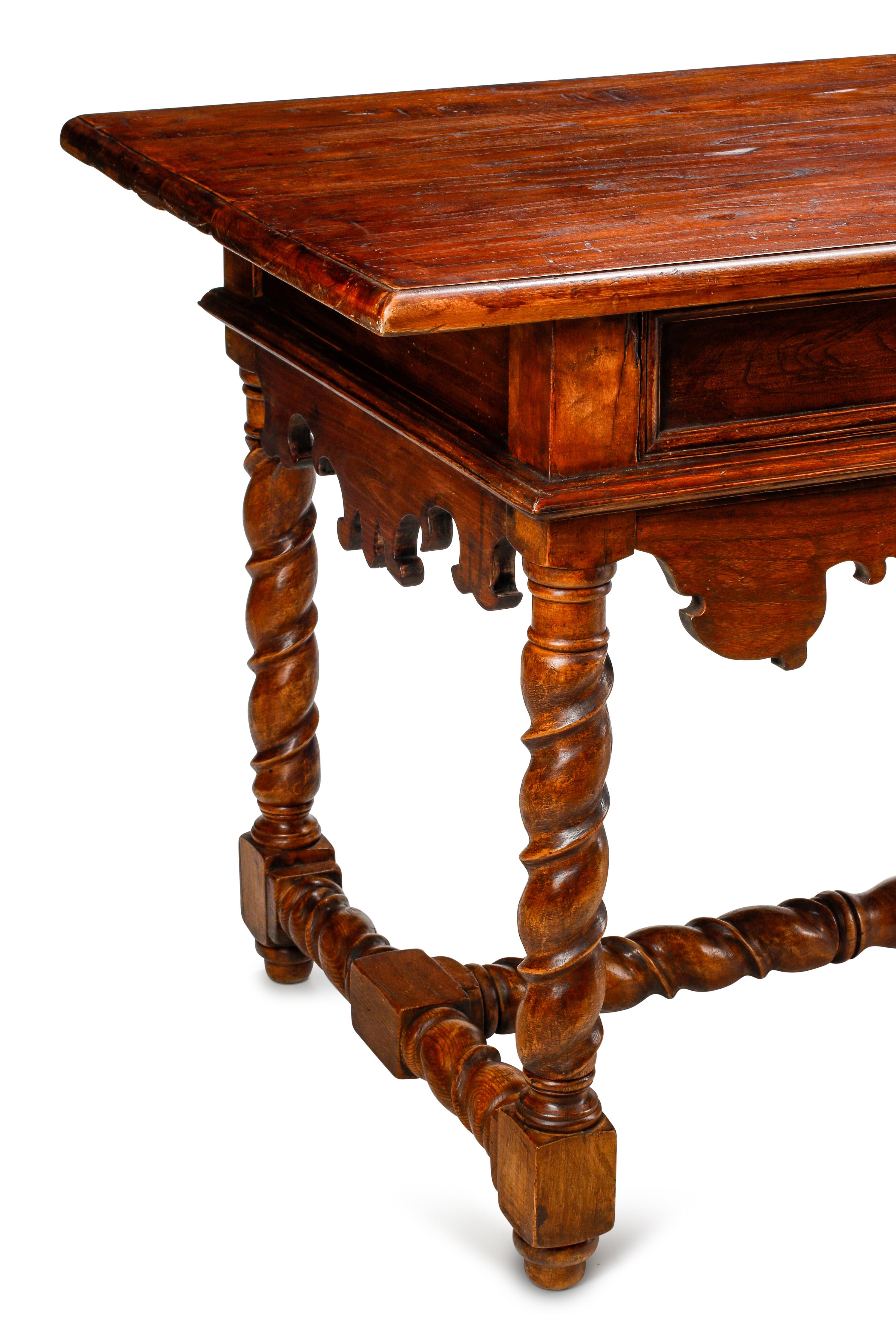 A Spanish Baroque Style Oak Library Table