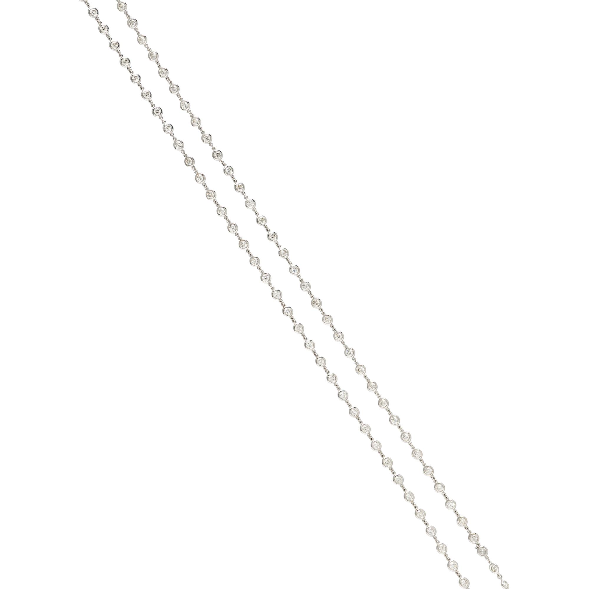 DIAMOND AND WHITE GOLD STATION NECKLACE