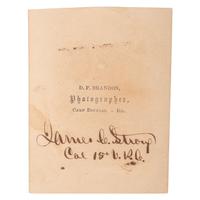 Inscribed Colt Model 1849 Pocket Revolver of Capt. James C. Strong of 21st NY - Wounded at Williamsburg - with some of his letters, published works, and CDV