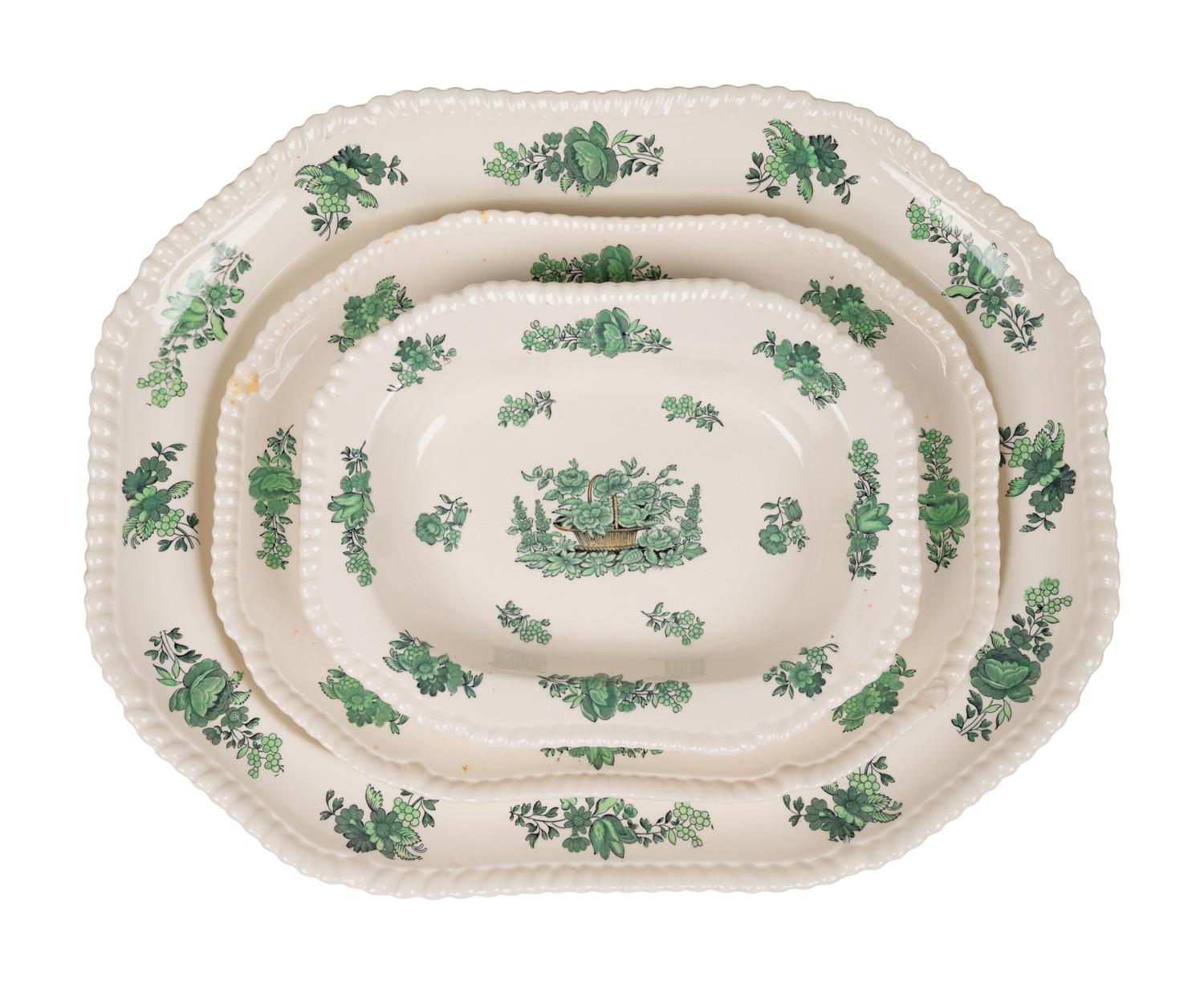 A Spode Green Basket Dinner Service