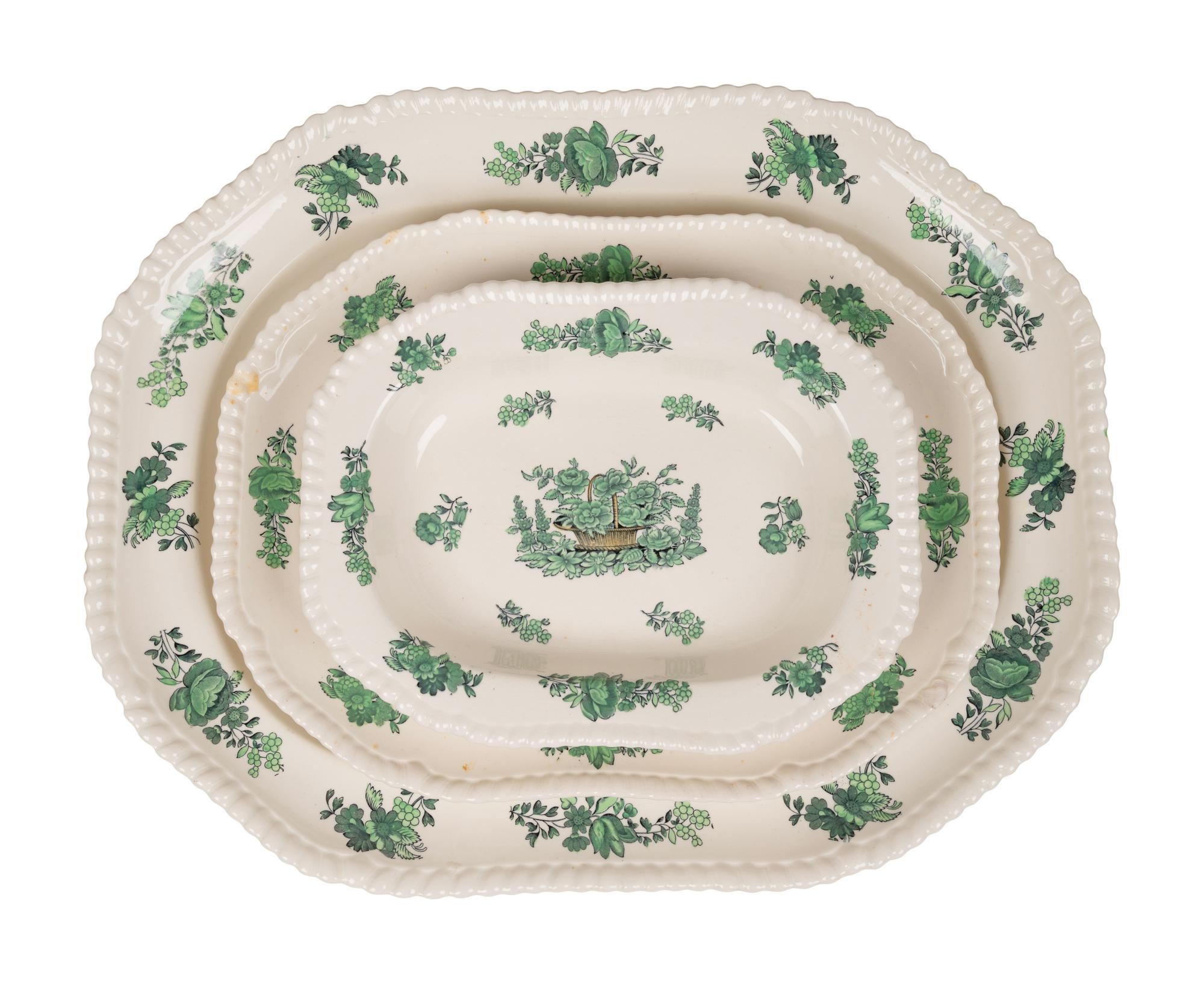 A Spode Green Basket Dinner Service