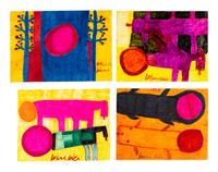 Untitled (Prehistoric Enviornment), Untitled (Prehistoric Animals), Untitled (Prehistoric Animals) and Untitled (Prehistoric Animals) (four works)