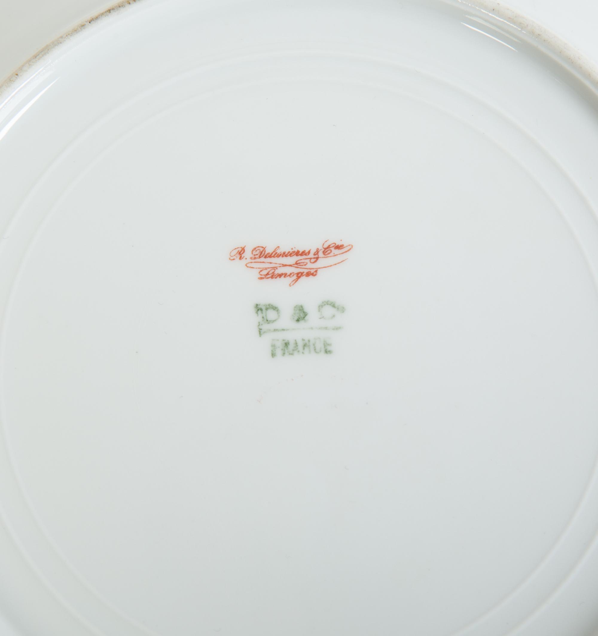 A Set of Six Coalport Panel Green Porcelain Plates — EARLY 20TH CENTURY