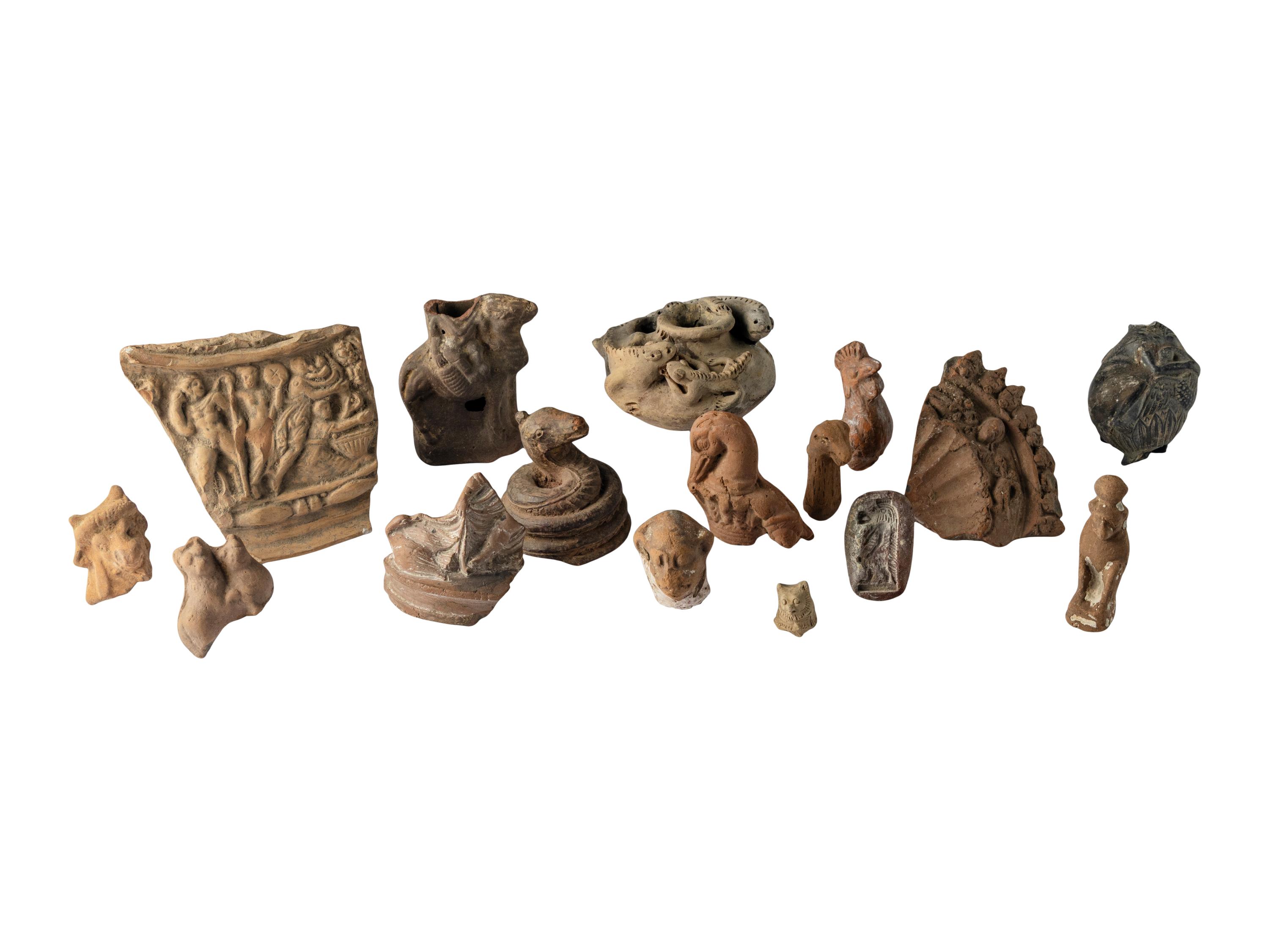16 Egyptian Terracotta Figures