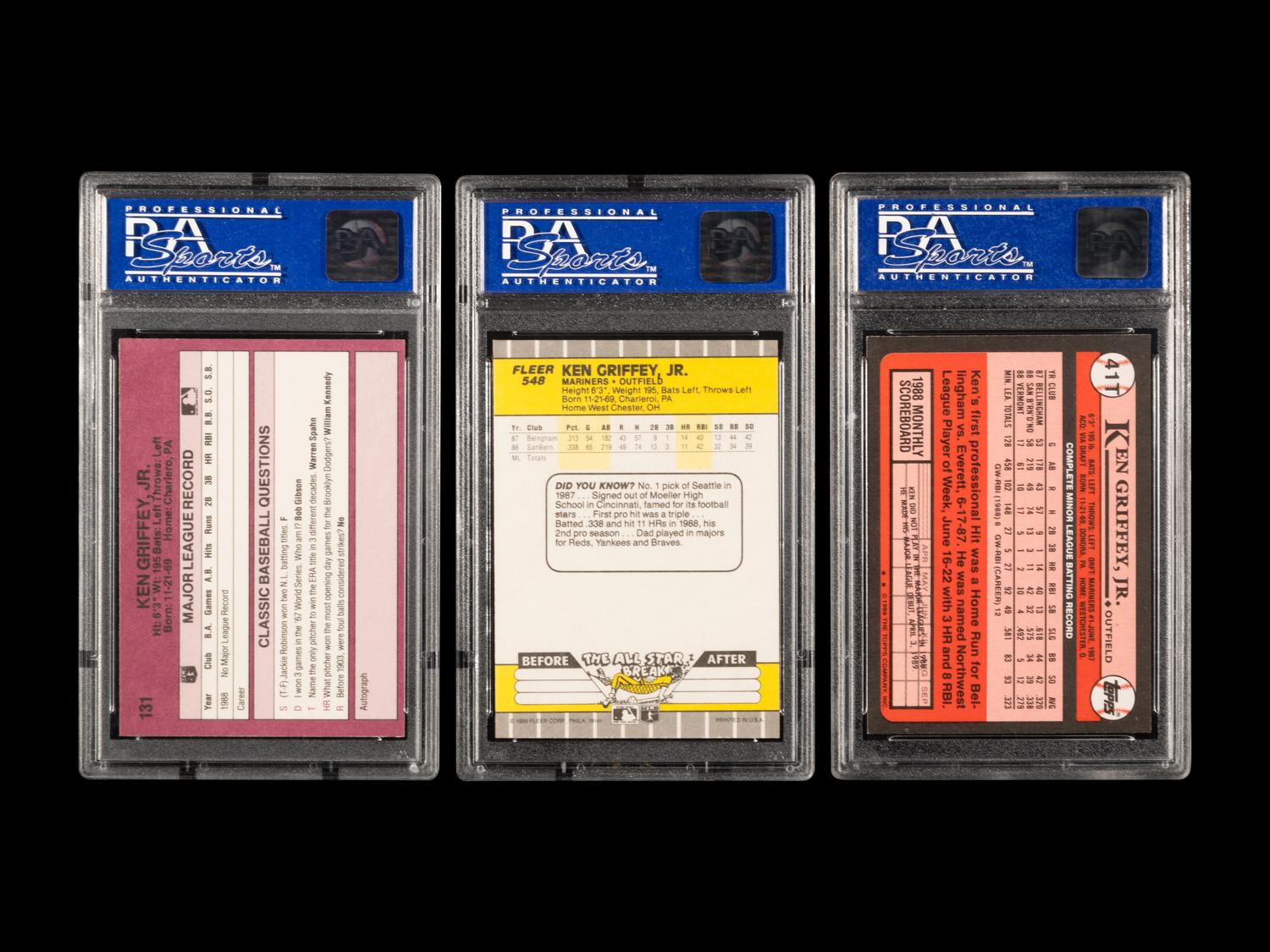A Group of 12 Ken Griffey Jr. PSA Graded Rookie Cards,