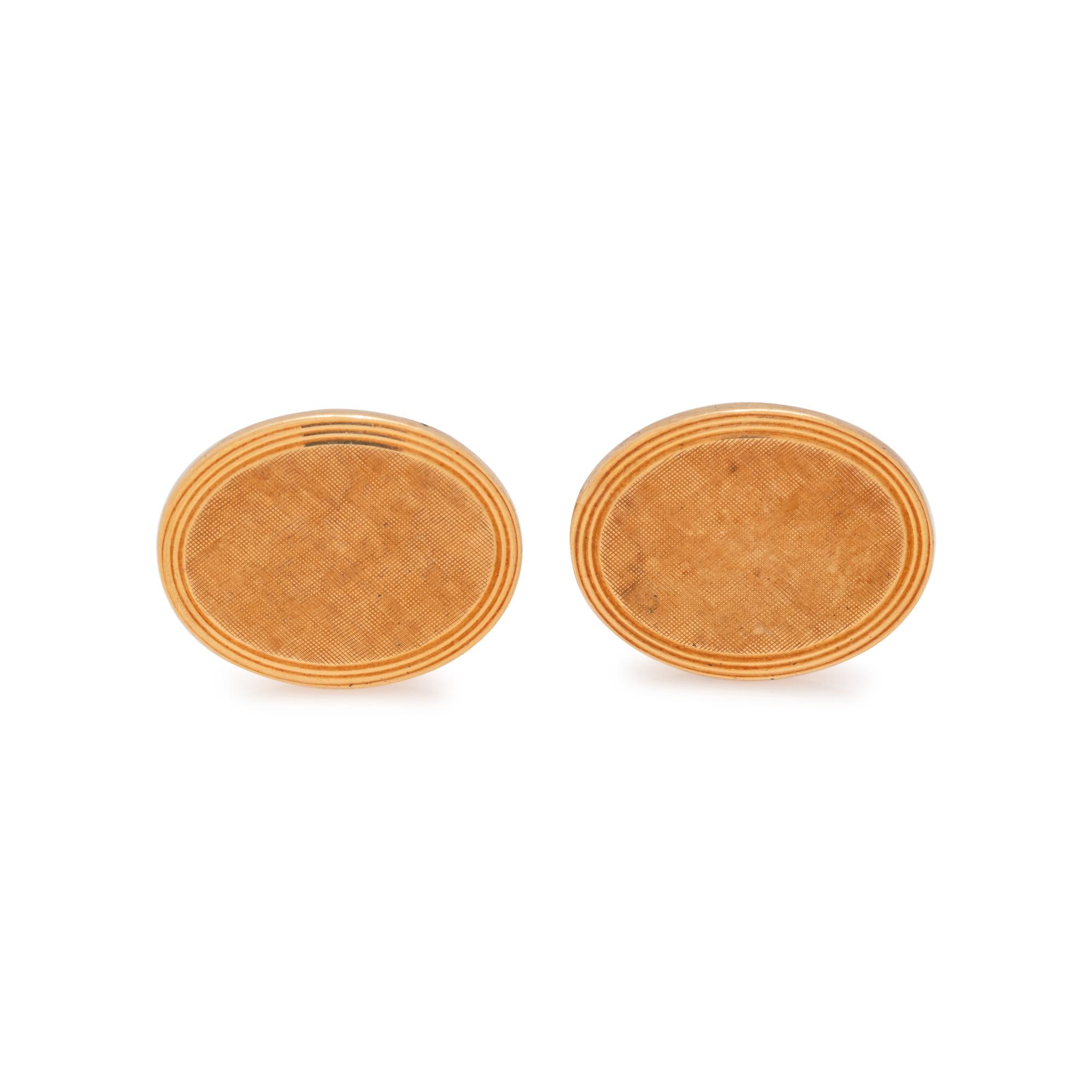 LARTER & SONS, YELLOW GOLD CUFFLINKS