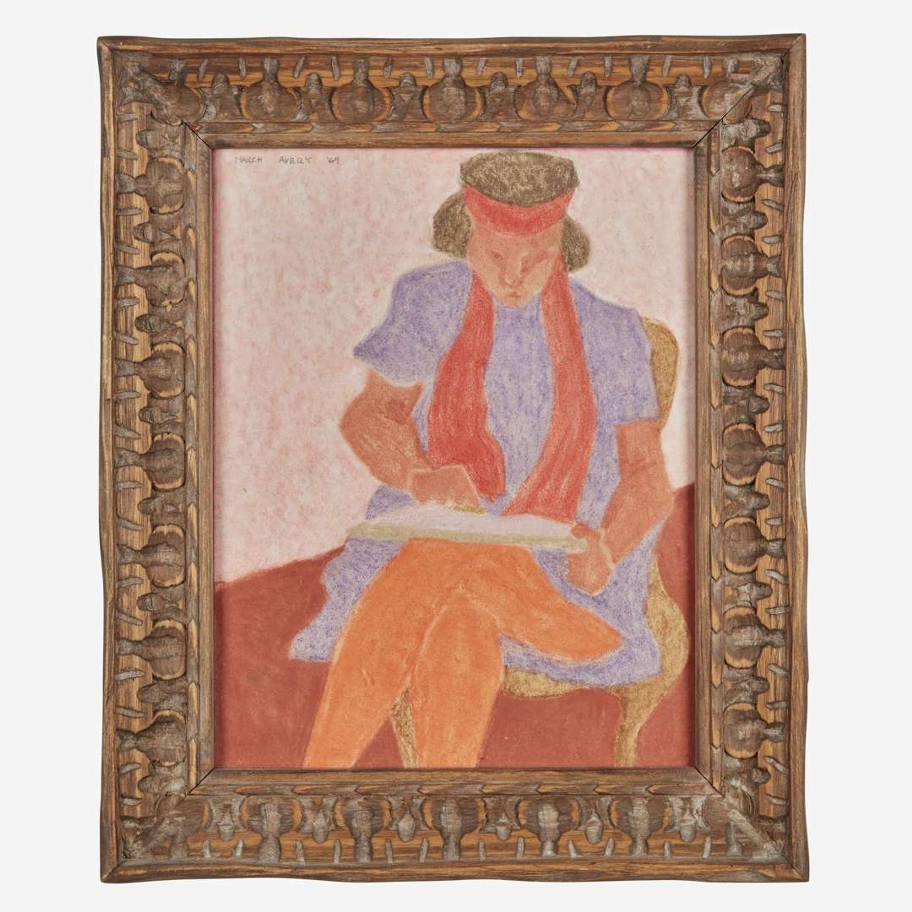 March Avery (American, B. 1932) Red Scarf