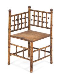 A Victorian Style Bamboo Corner Chair Height 32 inches. — 20TH CENTURY