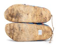 Sioux Quilled and Beaded Hide Moccasins