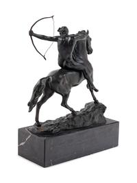 A Continental Bronze Figure of a Mounted Archer