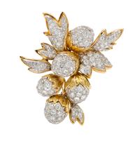 A Platinum, 18 Karat Yellow Gold and Diamond Articulated Brooch, 24.70 dwts.