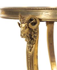 A Pair of Neoclassical Gilt Bronze Marble-Top Guéridons