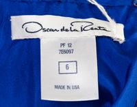 An Oscar de la Renta Blue Silk Pleated Dress, Size: 6.