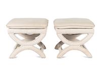 A Pair of Contemporary Upholstered Stools