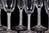 A Set of Ten English Twist Stem Wine Goblets