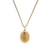 Yellow Gold and Enamel Locket Necklace and Stick Pin