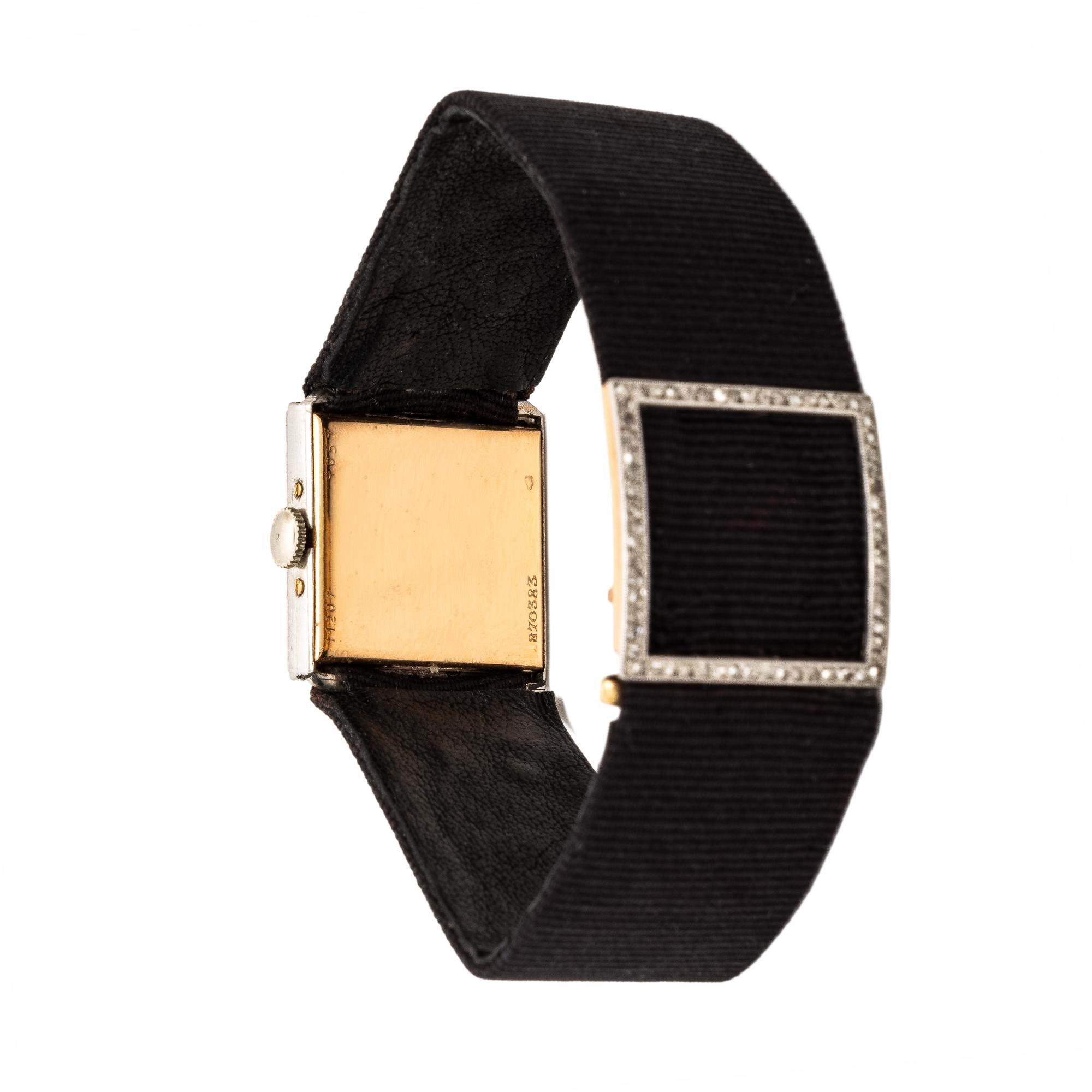 Cartier, Art Deco, Platinum, Gold, and, Diamond Watch