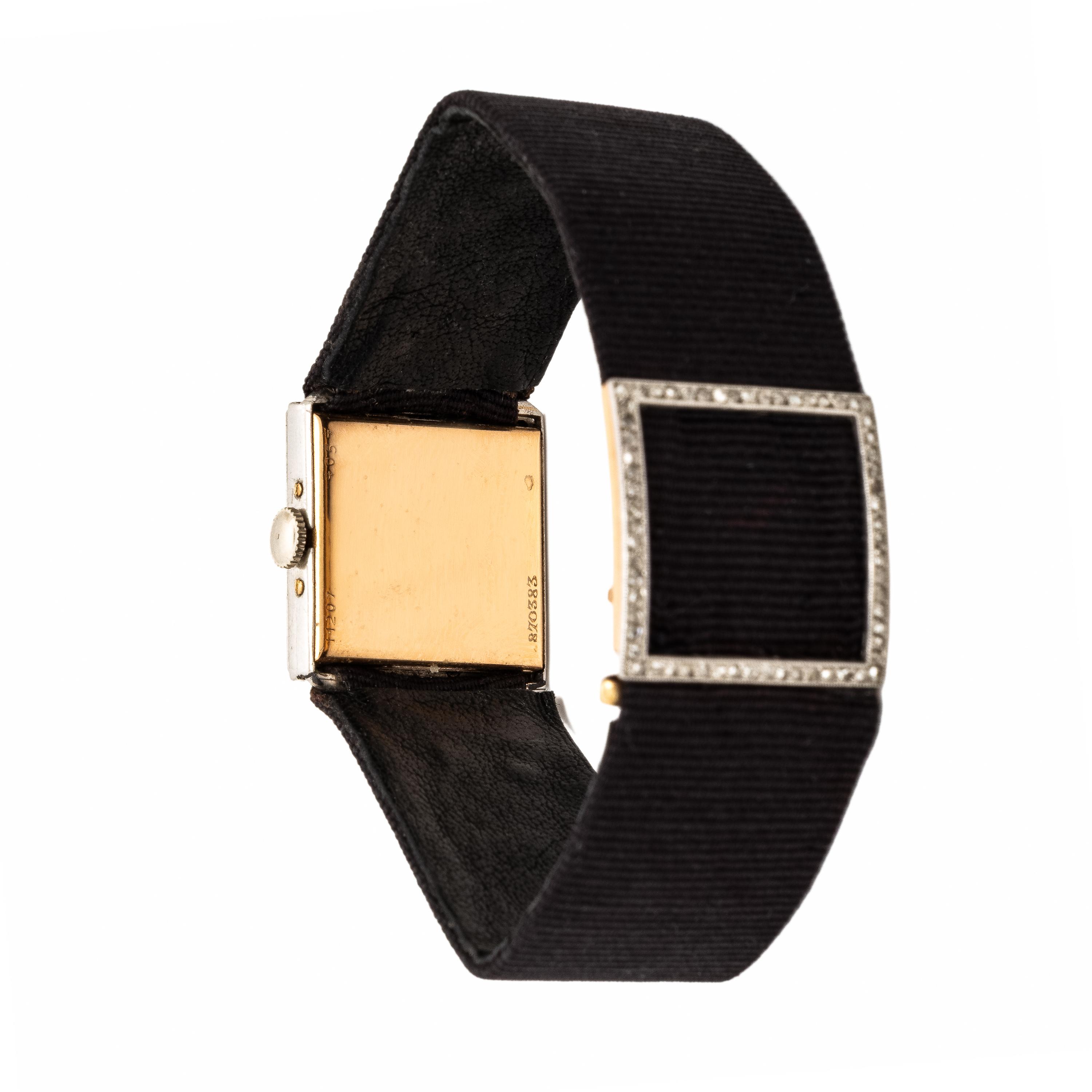Cartier, Art Deco, Platinum, Gold, and, Diamond Watch