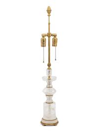A Gilt Metal Mounted Rock Crystal Table Lamp