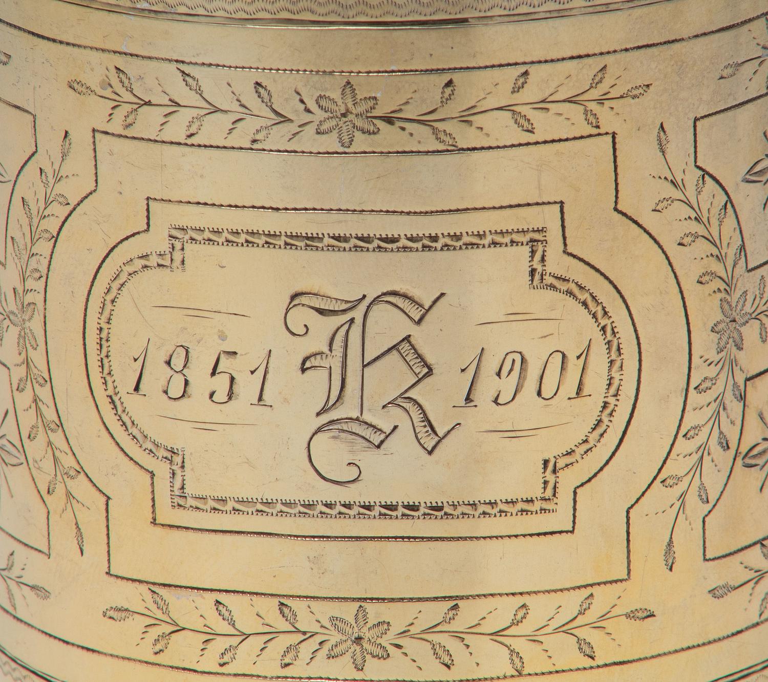 Four American Silver-Gilt Mugs